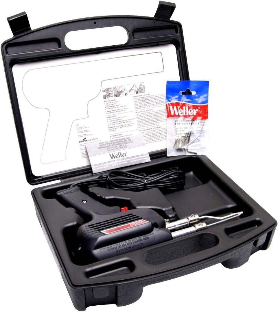 Weller 260 Watt & 200W Professional Soldering Gun Kit with Three Tips and Solder in Carrying Case | D550PK