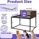 Beside Dog Bed,2 Wood Side Panel Adjustable Height Dog Bunk Beds,47''x 31'' Metal Dogs Bed Frame with Cushion,X-Large