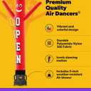 LookOurWay Air Dancers Inflatable Tube Man Set - 7ft Tall Wacky Waving Inflatable Dancing Tube Guy with Weather Resistant Blower for Business Promotion - Open Red