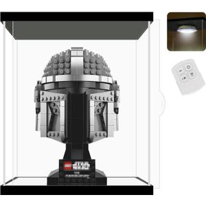 NONEMEY Clear Acrylic Display Case with Remote Control Light for Collectibles, Dustproof Model Showcase Organizer Box, Display Case for Collectibles (7.8x7.8x9.8inch,20x20x25cm)