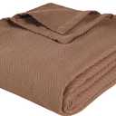 Superior Metro All-Season Cotton Blanket, Woven Blanket for Couch, Bed, Bedding, Farmhouse, Home Essentials, Cute and Cozy Bohemian Blankets, Herringbone Weave, Twin Size, Taupe