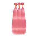 Pink Bundles Human Hair Straight 24 26 28 Inch Pink Bundle Human Hair Extension 3 Bundles 50 Gram Per Bundle 150g Total Unprocessed Virgin Hair Double Weft
