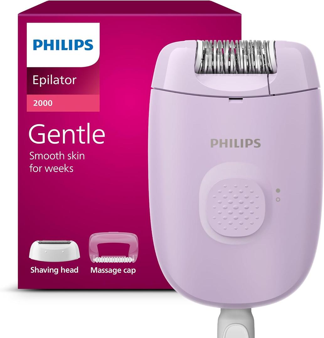 Philips Epilator Series 2000, Corded Epilator for Body and Sensitive Areas, Depilation and Shaving, Hair Removal Device for Women, BRE237/00