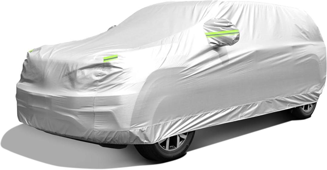 Car Cover, SUV Waterproof Car Covers for Automobiles All Weather Season UV Hail Protection Snowproof Full Car Cover, Outdoor Full Cover Universal Fit SUV Up to 190 (Fit SUV Length 182-191 inch)