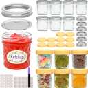 6 oz Glass Jars with Lids, 16 Pack Small Mason Jars 6 oz, Regular Mouth Small Glass Jar with Lids, Clear Canning Jar for Jelly, Jam, Honey, Wedding & Shower Favors