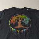 Colorful Tree Life is Really Good Tree Art Watercolor Circle T-Shirt, 2XL