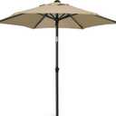 AMMSUN 5.8ft Patio Umbrella Outdoor Table Umbrellas with Push Button Tilt, UPF50+ Premium Steel Pole and Ribs for Deck, Lawn, Garden, Backyard & Pool (Tan)