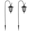 MAGGIFT 37.8 Inch Hanging Solar Lights for Outside Solar Garden Lights Decorative Lanterns with 2 Shepherd Hooks Waterproof Landscape Lighting for Lawn Patio Yard Pathway Driveway,2 Pack