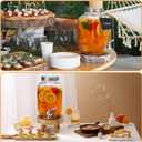 1 Gallon Glass Beverage Dispenser with Lid, Stainless Steel Spigot, Glass Drink Dispensers for Parties, Lemonade Dispenser With Ice Cylinder for Weddings, Party,Sun Tea Jar, Water Juice Dispensers