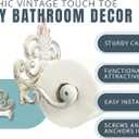Comfify Fleur De Lis Cast Iron Toilet Paper Holder Wall Mounted Tissue Dispenser European Vintage Design 7.28" x 6.29" x 3.74" Includes Screws and Anchors Antique White