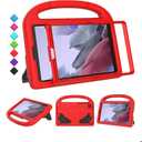 Kids Case for Samsung Galaxy Tab A7 Lite 8.7" Tablet, Built-in Screen Protector, Shockproof Handle Stand Protective Case for Samsung Galaxy Tab A7 8.7 Inch 2021(SM-T220 / T225 / T227), Red