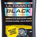 Meguiar's Ultimate Black Plastic Restorer, Durable Car Restorer for Faded Black Plastic, Vinyl, and Rubber, Restores Deep Color and Shine, for Car Guys, 12 Oz