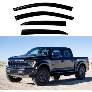 Window Visors Rain Guards for 1999-2016 Ford F250 F350 F450 F550 Super Duty, Window Wind Deflectors Vent Shades for 99-16 F-250 F-350 F-450 F-550 SuperCrew Cab,4Pcs