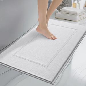 Bathroom Rugs 20" x 30", Non-Slip Extra Soft Absorbent Bath Rugs, Machine Washable Quick Dry Bath Mats for Bathroom Floor, Shower, Bathtub and Sink, White