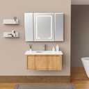 Recessed or Surface  LED Medicine Cabinets for Bathroom with Mirror and Lights, Defogger, Dimmer, Light Color Change, 3 Doors