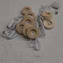 8-Pack Warm Light LED Base for Crystal Glass Ball - 2.5in LED Wood Display Base - Glass Crystal Artwork, Holiday Party Decoration