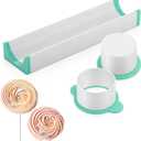 1.75 Inch Circle Cake Pop Mold Set with 9 Inch Tray Easy Cake Pop Circle Maker PLA Baking Cutter Molds Set for Home Baking, Birthday Parties, Wedding (Mint Green, White)