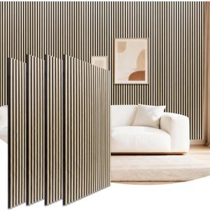 NeatiEase 4Pcs Acoustic Wood Panels for Wall, 48"x24" Wood Slat Wall Panel