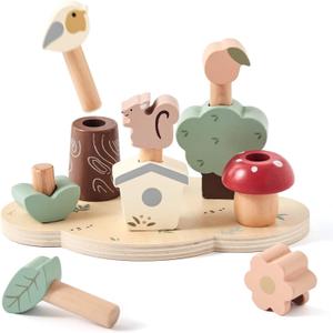 Pop Up Toy Color Sorting Wooden Toys | STEM Montessori Toys Color Matching Toy for Toddlers | Preschool Learning Educational Toy Birthday Gifts for Kids Boys Girls Ages 12 Months+