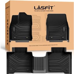 LASFIT Floor Mats for Toyota Tundra 2022-2025 2026 CrewMax Cab, All Weather Custom Fit TPE Floor Liners for Tundra SR/SR5/TRD PRO/Limited/Platinum/Castone Front&Rear 2 Row Car Mats, Black