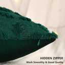 Tosleo Christmas Throw Pillow Covers 18x18 Set of 2 Christmas Decoration Xmas Snowflake Pillow Covers Soft Plush Faux Wool Jacquard Pillowcases Holiday Festivals Winter Home Decor, Dark Green