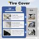 Explore Land Tire Covers 4 Pack - Tough Wheel Protector for Truck, SUV, Trailer, Camper, RV Universal Fits Tire Diameters 26-28.75 inches, White