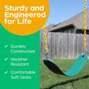 Jungle Gym Kingdom Swing for Outdoor Swing Set - Swing Seat Replacement Kit with Heavy Duty Chains - Backyard Swingset Playground Accessories for Kids - Green, 1 Pack