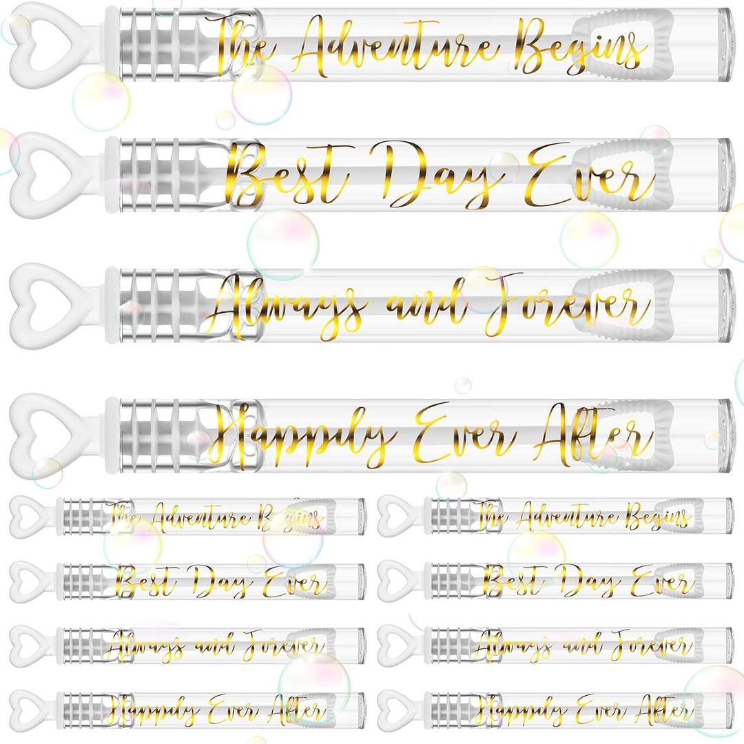 120 Count Wedding Mini Bubble for a Wedding Wands Bulk Heart Bubble Wand for Guests Send Off Adults Party Supplies Valentine Anniversaries Celebration (Love Forever)