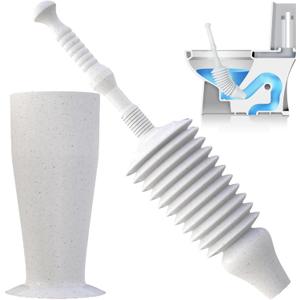 Luigi's Toilet Plunger - Unclogger Plungers for Bathroom - Heavy Duty Clog Remover with Effective Unblocker Bellows Design - Remover Tool to Unblock Toilet Blockage - Grey