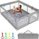 79"×71" Extra Large Baby Playpen, Big Playpen for Babies and Toddlers, Gap-Free, Climb-Proof Play Yard, Spacious Baby Play Pen with Zippered Door and Storage Bag