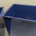 iDesign Small Plastic Bathroom Trash Can, Slim Rectangle Garbage Bin for Bedroom, Office, Dorm, 2-Pack, Navy Blue