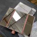 deweisn Dresser Mount Tri-Fold Lighted Vanity Mirror with 21 LED Lights, Touch Screen and 3X/2X/1X Magnification, Two Power Supply Modes Make Up Mirror,Travel Mirror