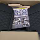 Aierxuan Back Seat Covers Compatioble with Chevy Silverado GMC Sierra Pickup Custom Fit 2007-2025 1500 2500HD 3500HD Crew Double Extended Cab Waterproof Leather Split Bench (Rear Seat/Black)