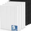 8 Pack C545 Replacement HEPA Filter S Compatible with Winix C545 Air Purifier, Replaces Part 1712-0096-00 and 2522-0058-00, Only