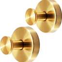 Heavy-Duty Suction Cup Hooks for Shower, Bathroom, Glass, Smooth Tile  Waterproof, Rustproof, Removable, Strong Hold, No-Drill Hooks for Towels, Loofah, Robes (Gold, 2-Pack)
