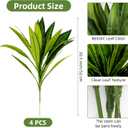 4 Pcs 20.5inch Artificial Greenery Stems Dracaena Faux Branches Realistic Fake Dracaena Red Leaves Greenery Realistic Plants for Indoor Outdoor Porch Patio Home Office Living Room Decor (Green)