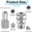 4 x 2pcs Fast Connect Pressure Washer Fittings, Stainless Steel Pressure Water Gun Connectors 1/4 Fast Connect Plug(Female External Thread, Male Internal Thread)
