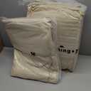 7 Pieces King Comforter Set, Beige Fleece Striped King Bed Set, Soft & Warm Bedding Set, All Season Bed in a Bag Set with 1 Comforter, 2 Pillow Shams, 2 Pillowcases, 1 Flat Sheet, 1 Fitted Sheet