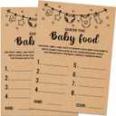 Baby Shower Game, Guess the Baby Food Baby Shower Game, Gender Reveal Party Supplies, Baby Shower Decorations, Baby Shower Party Games Supplies & Activities, Set of 30 Cards, Kraft