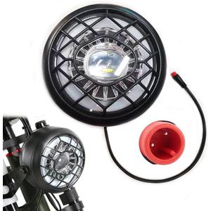 E-Bike Head Light Super Bright LED Light for Bike 36V 48V Safety LED Front Light for Night Riding Waterproof 2-Pin Connector