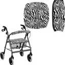 Zebra Stripe Rollator Seat Cushion Back Bar Cover Set Rollator Walker Seat Back Covers Stretchy Rollator Walker Accessories