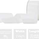 HUIHUANG White Satin Ribbon 2 inch Wide Double Side White Silk Fabric Ribbon for Crafts, Bows Making, Flower Bouquet Wrap, Gift Wrapping, Wedding Bridal Shower Decor, Home Decor -25 Yards/Roll