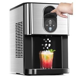 Cowsar Nugget Countertop Ice Maker, 44lbs/24H Pellet Ice Machine Dispenser, Silver