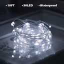 16 Pack LED Fairy Lights Battery Operated - 10FT 30LED Copper Wire Mason Jar String Lights, IP65 Waterproof, Bendable for Indoor/Outdoor, Christmas, Wedding, Party, Camping Decor