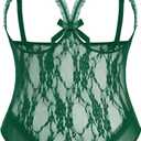 Avidlove Plus Size Lingerie Exotic Teddies Bodysuits One Piece Lace Babydoll Sleepwear (3X-Large, Lake Green)