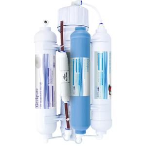 Geekpure 4 Stage Portable Aquarium Reverse Osmosis RO Drinking Water Filtration System 100 GPD - with DI Filter TDS Close to 0 ppm