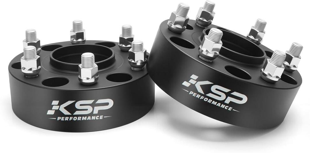 KSP 6x5.5 Wheel Spacers 2 Inch for Silverado 1500 Sierra 1500, 6x139.7 M14x1.5 Studs 78.1mm Hub Bore Forged Spacer fits Yukon XL, Tahoe, Escalade Avalanche,2pcs (black)