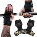 MANUEKLEAR Gym Straps Weight Lifting, Double Leather Lifting Straps for Men Deadlift with Cushion Wrist Loop, Gym Lifting Wrist Wraps for Weightlifting (Black/Camo)