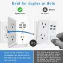 5 Outlet Extender Multi Plug Wall Outlets with 4 USB Charging Ports (1 USB C Outlet), 3 Sided 1680J Surge Protector Power Strip USB Wall Charger for Home, Office, Travel, ETL Listed, White (3U1C-No Night Light)