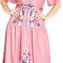 City Chic Pink Floral Dress 16 Plus Size Women's Dress